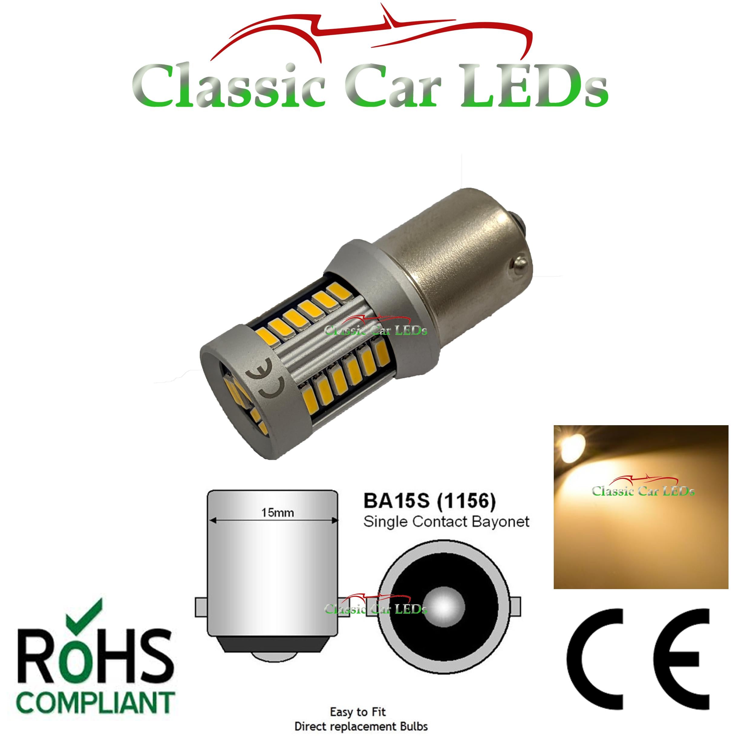 GLB501 504 T10 W5W 5050 LED Capless Warm White Wedge Bulbs Classic