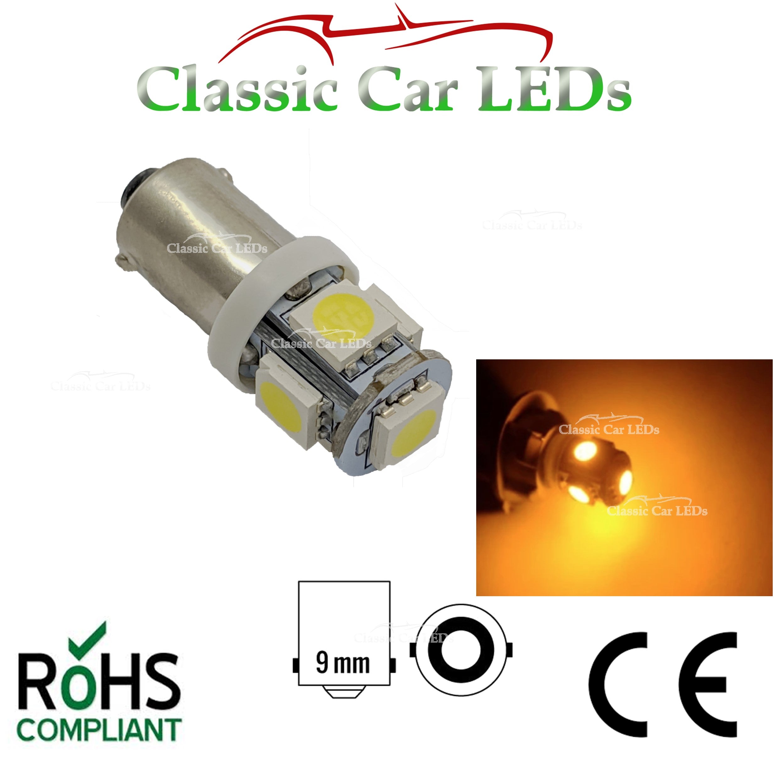 BA9S LED SIDELIGHT GAUGE INDICATOR BULB – Classic Car LEDs Ltd