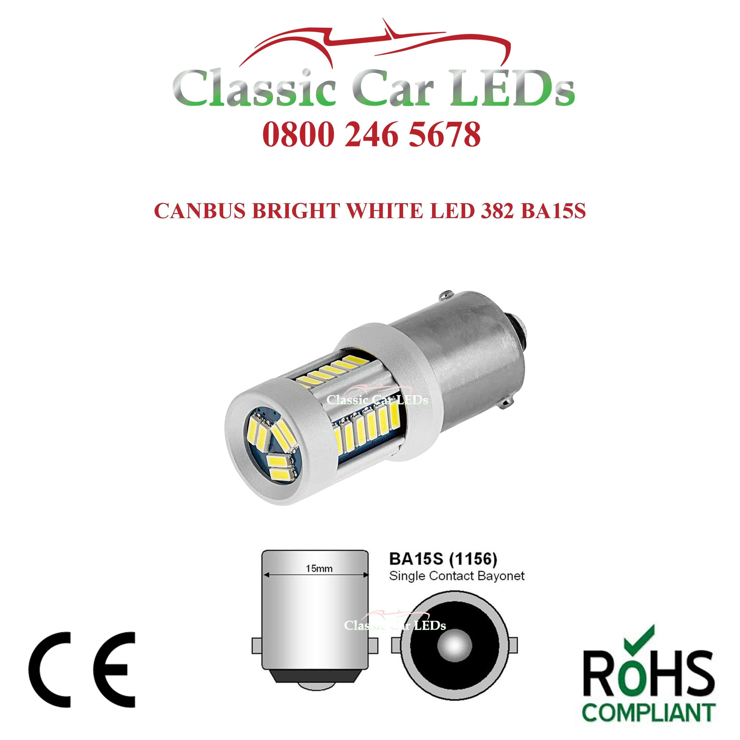 Bright BA15S bulb WHITE Canbus LED