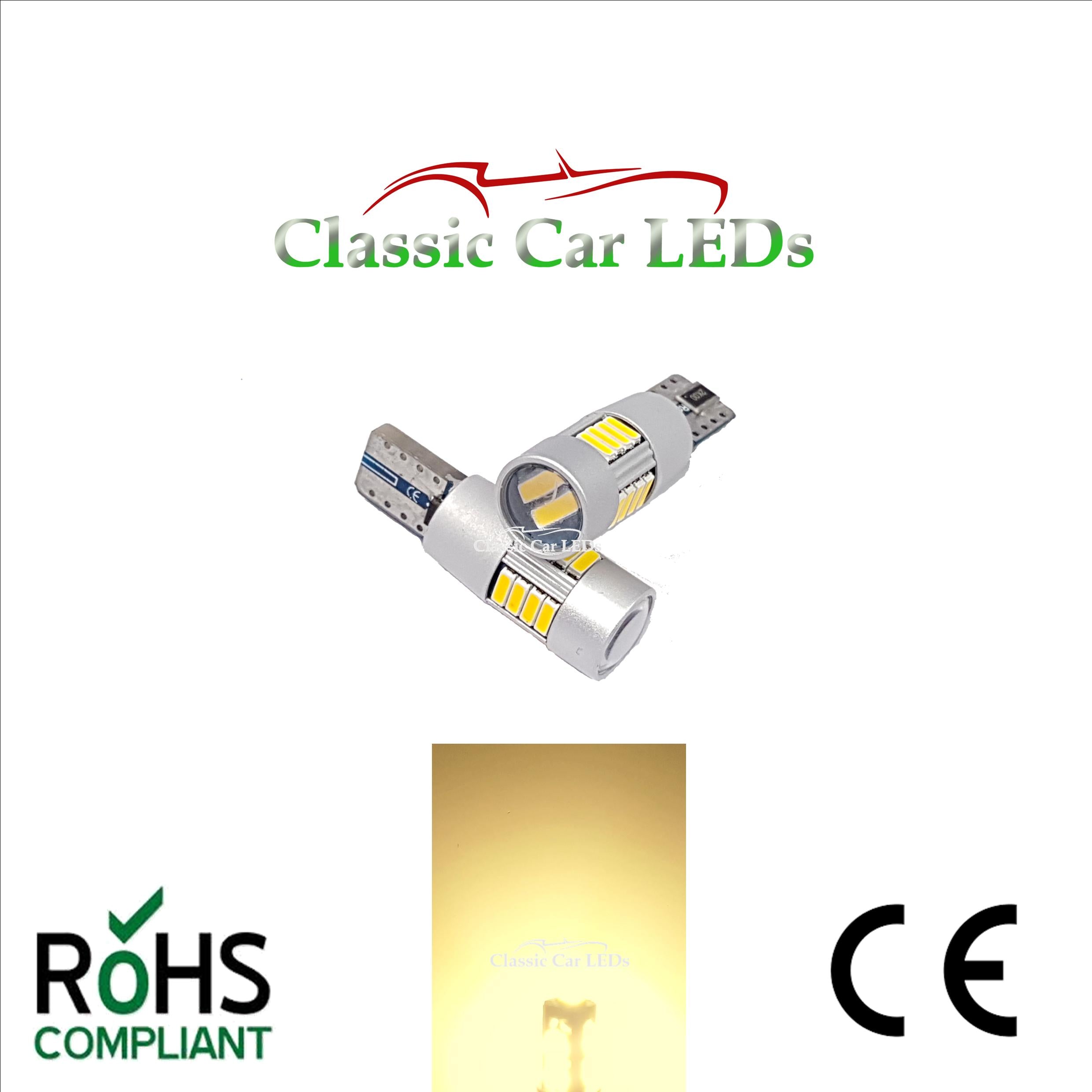 2pcs Car 5w5 Led Bulb T10 W5w Led No Error Signal Light Canbus 12v 6000k  Auto Claerance Wedge Side Reverse Lamps 5630 6smd Lamp