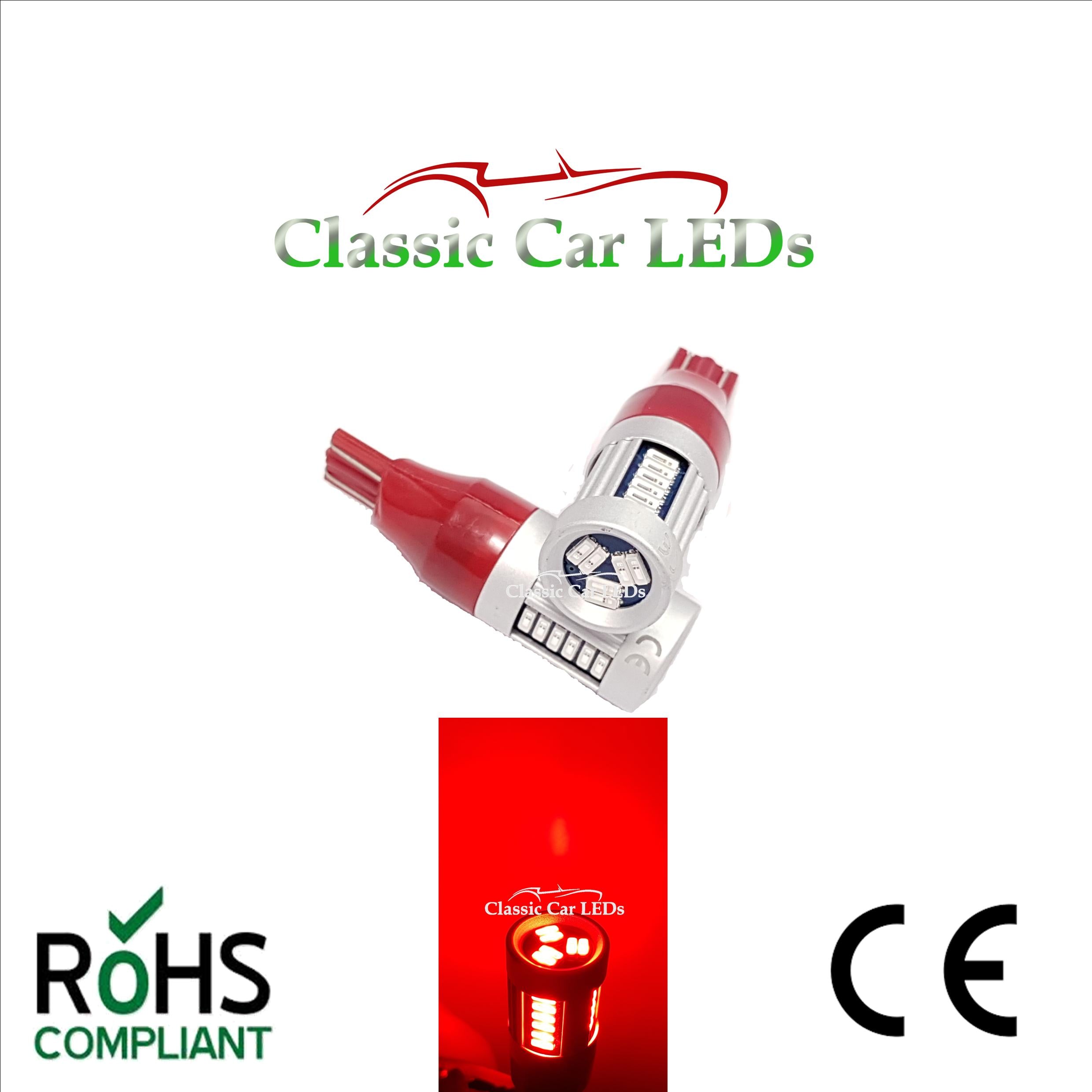 T15 Led Car W16w 921 Canbus Red Amber White 6000k 3000k No Error 10-30v Led  Tail Light Reverse Bulb 5w Super Bright 3020 Smd